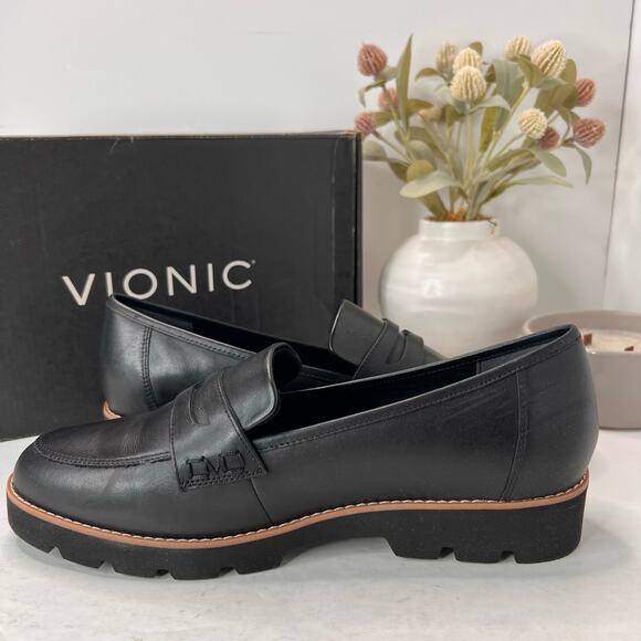 Vionic Cheryl II Slip-on Leather Loafer Black Women 11 Wide NWB - Picture 6 of 11